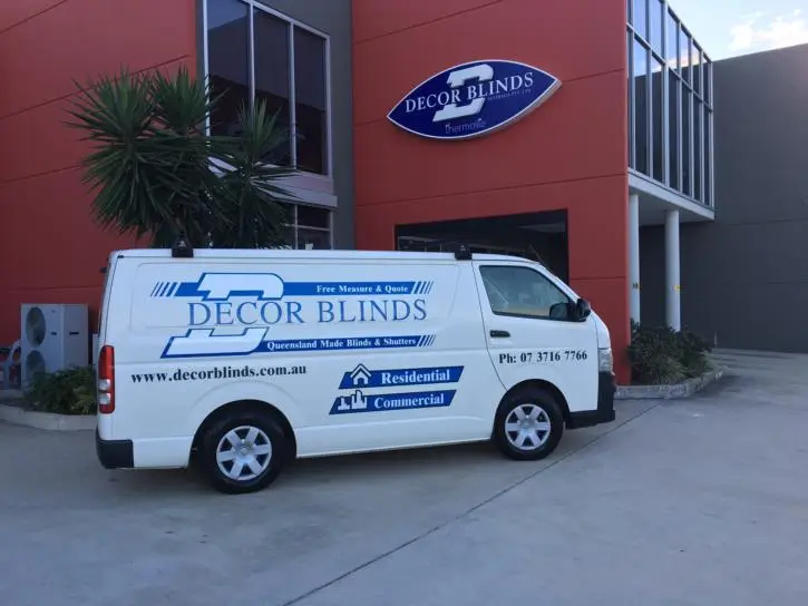 A Decor Blinds van outside the company's Seventeen Mile Rocks factory in Brisbane