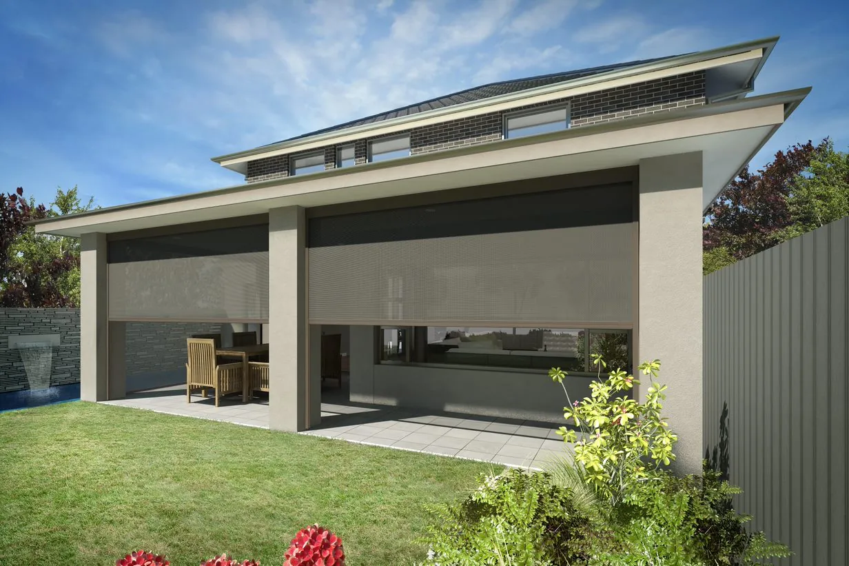 Outdoor screens on a covered patio
