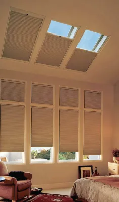 Honeycomb cellular blinds in a modern Brisbane home interior