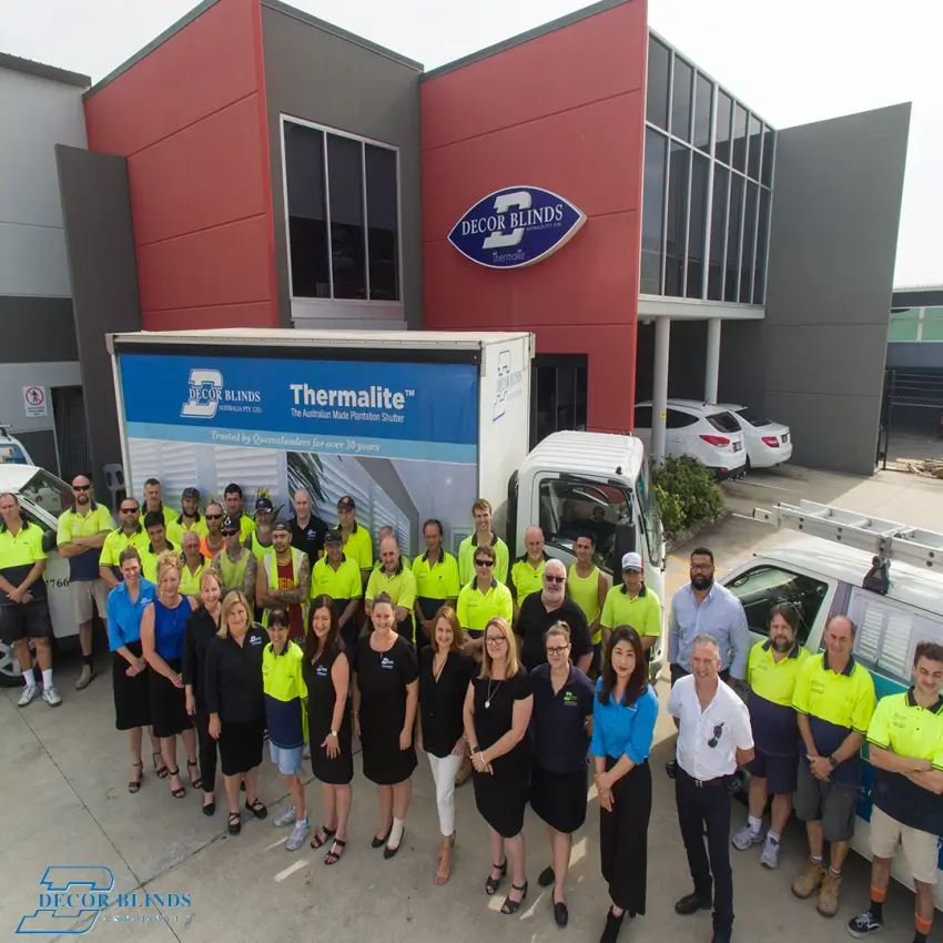 The Decor Blinds team at the Seventeen Mile Rocks factory in Brisbane