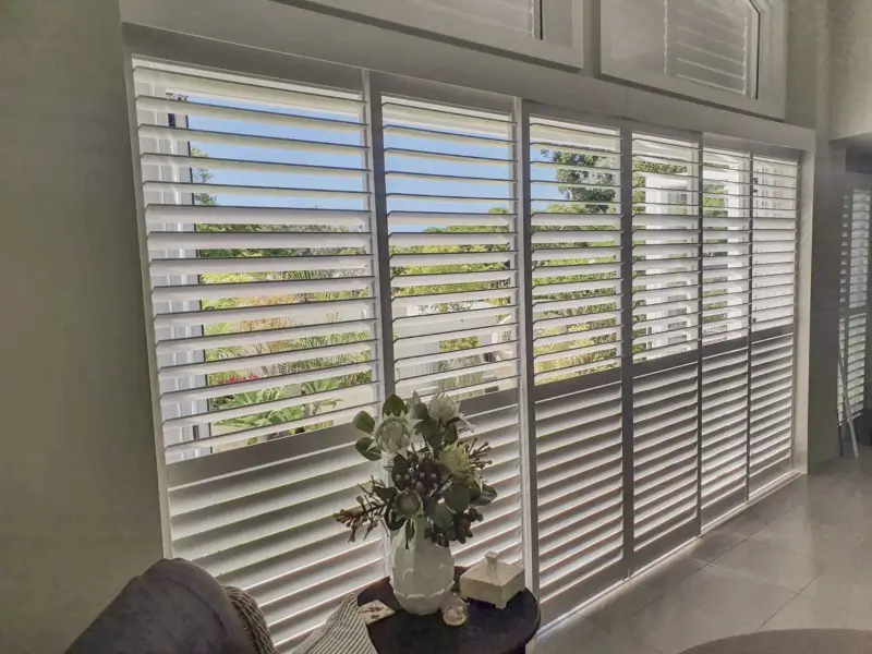 Custom-made Thermalite plantation shutters manufactured by Decor Blinds in Brisbane