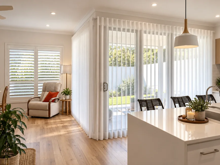 Veri Shades beside a kitchen and dining area