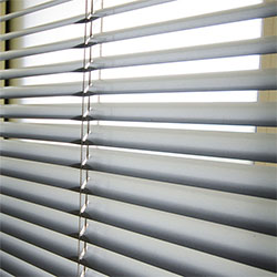 White venetian blinds close up