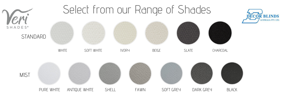 decor blinds x veri shades range of fabric shades